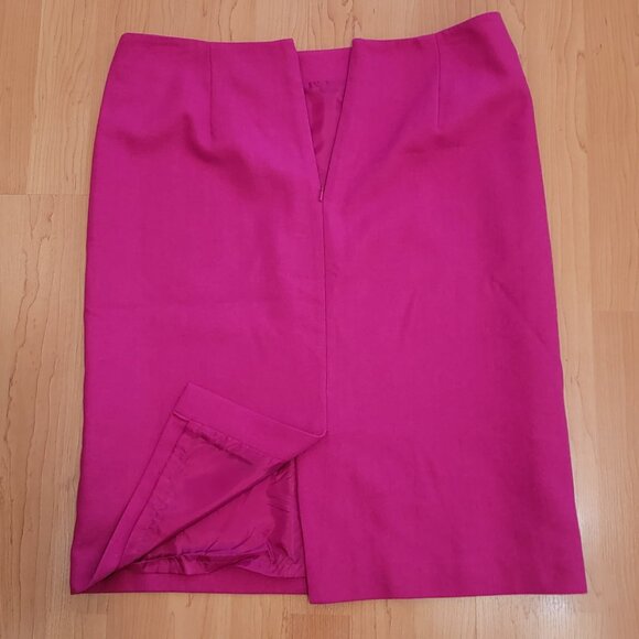 Talbots Wool Blend Hot Pink Pencil Skirt - 12 - Picture 5 of 6